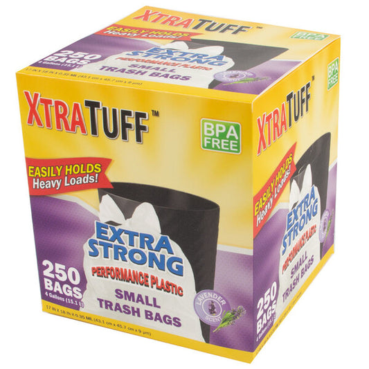 XTRATUFF Trash Bags 4 Gallon Lavender