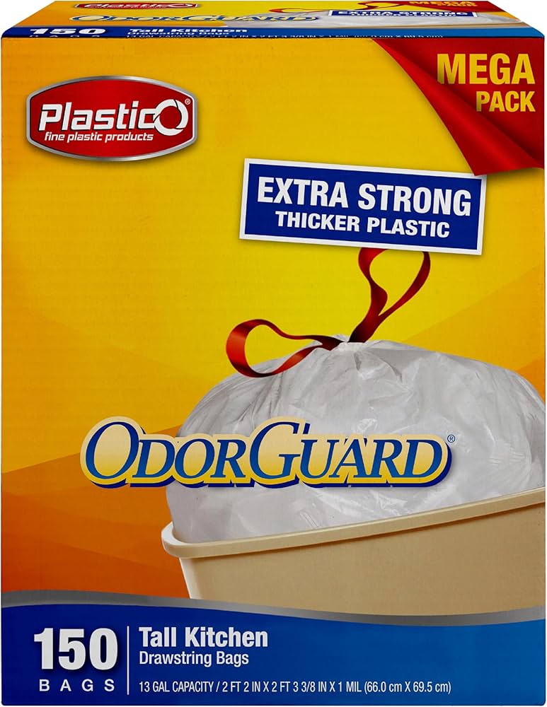 Plastico Extra Strong Drawstring Trash Bags (Package  May Vary)