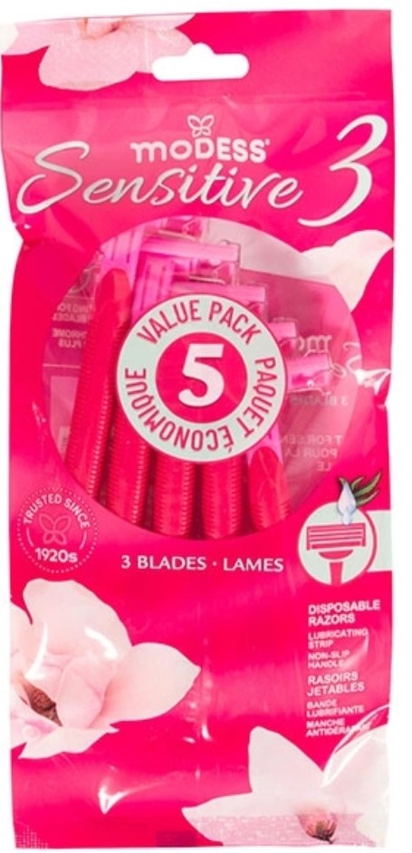 Modess Razor Triple Blade 5ct - Pink