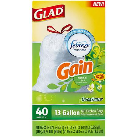 GLAD Forceflex Max Strength 13 Gallon Tall Kitchen Drawstring Trash Bags