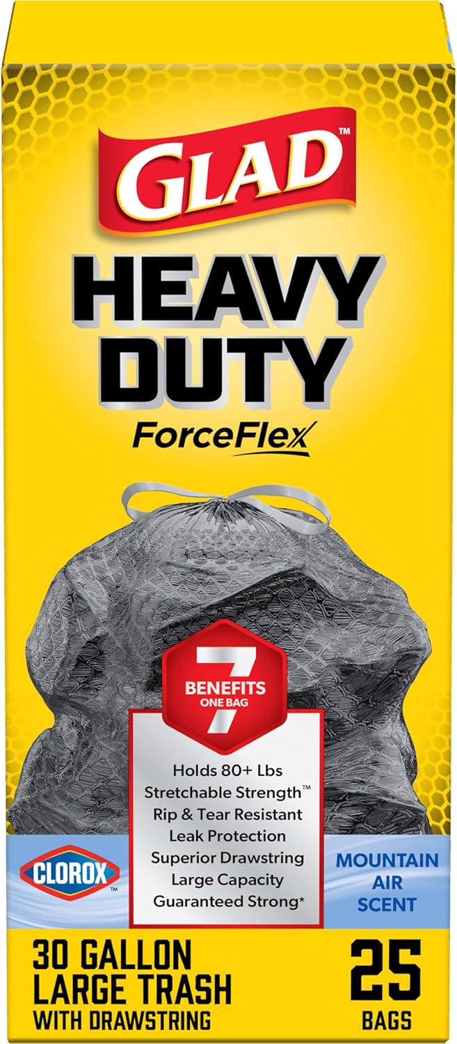 GLAD Forceflex 30 Gallon Drawstring Large Trash Bags