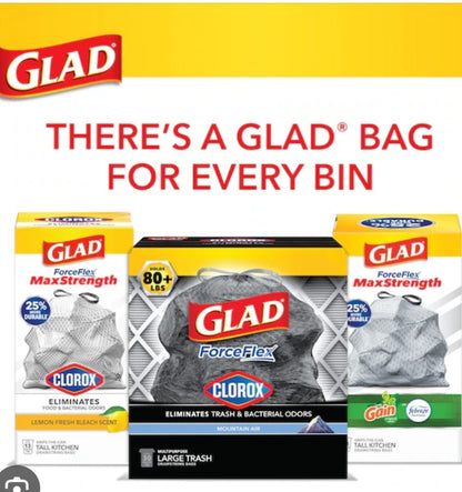 GLAD Forceflex Max Strength 13 Gallon Tall Kitchen Drawstring Trash Bags